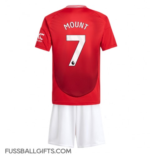 Manchester United Mason Mount #7 Fußballbekleidung Heimtrikot Kinder 2024-25 Kurzarm (+ kurze hosen)